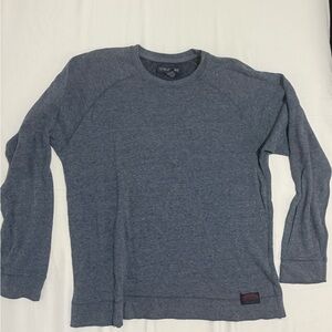 Structure Men’s Thermal Knit Long Sleeve Casual Shirt Navy Size Large 100%Cotton
